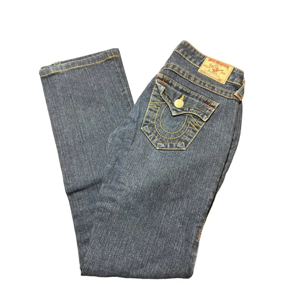 True Religion Womens Skinny Jeans Size 26 Dark Wash Cotton Spandex Flap Pockets - Image 3