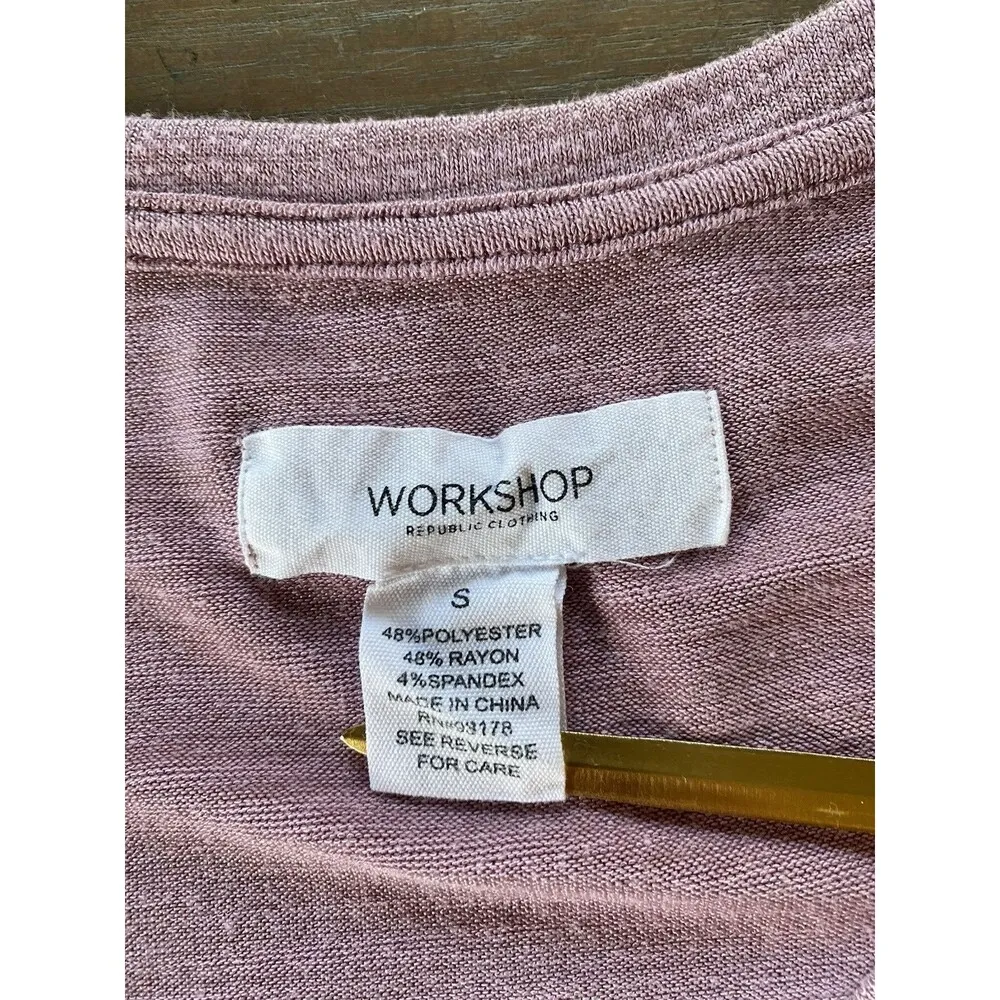 Workshop Republic Women's Medium Top Tunic Dusty Rose Pink Scoop High Low EUC - Image 4