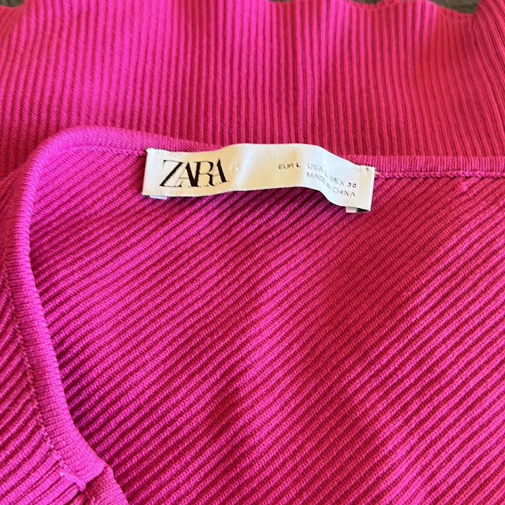 NWOT Women Zara Asymmetric FUCHSIA One Shoulder Top Blouse - Image 5
