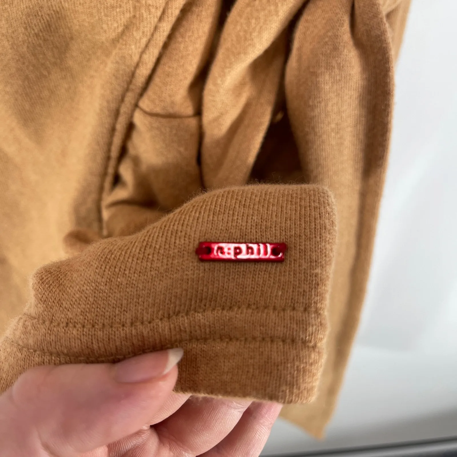 n:Philanthropy Mini Wrap Sweater Dress Camel 3/4 Sleeve Size XS New With Tags - Image 11