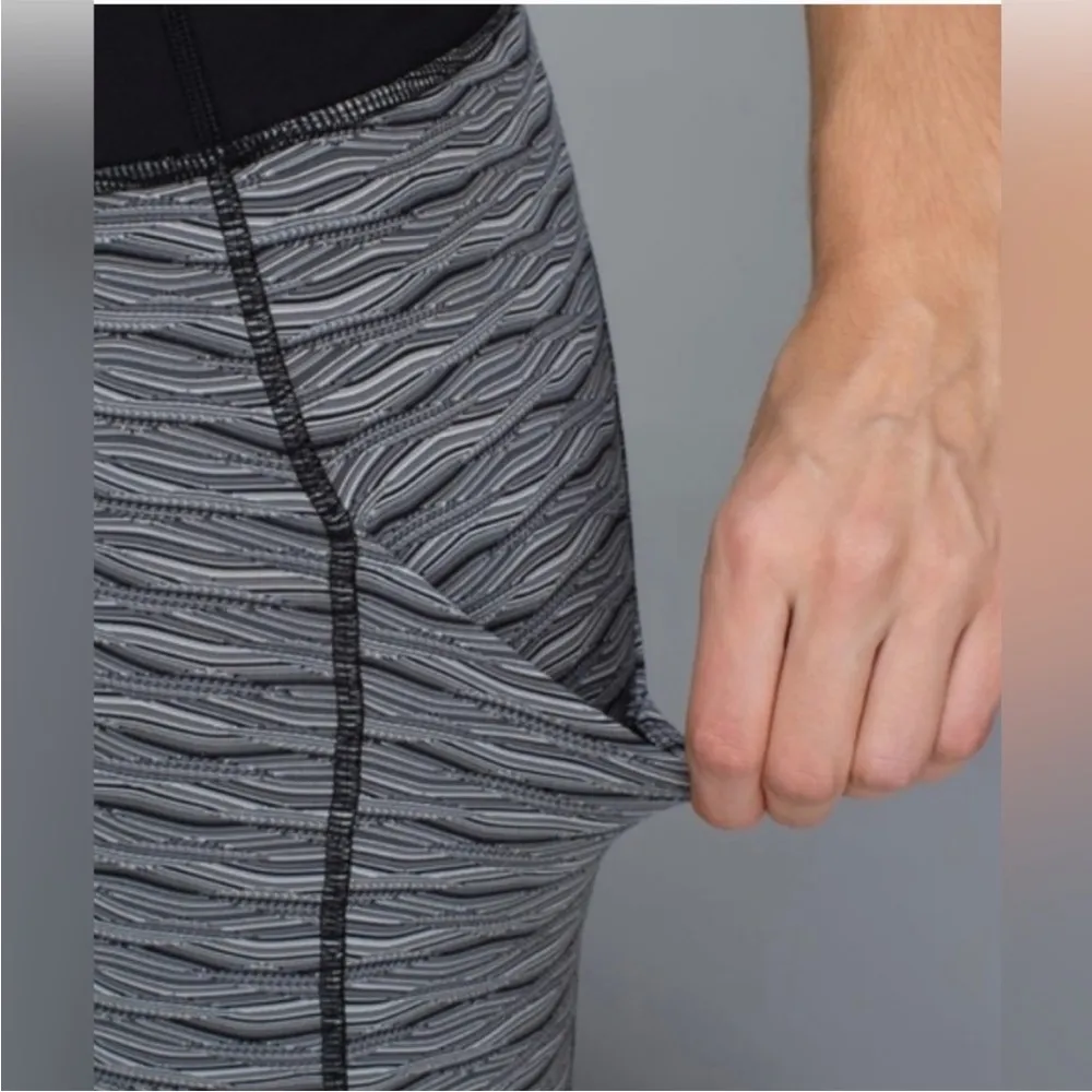 Lululemon Speed Tight II Textured Wave Stripe Gray - Image 3
