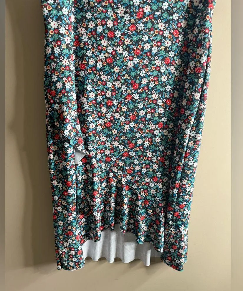 Lands' End Multicolor Floral swim skirt size medium 10/12 Red - Image 5