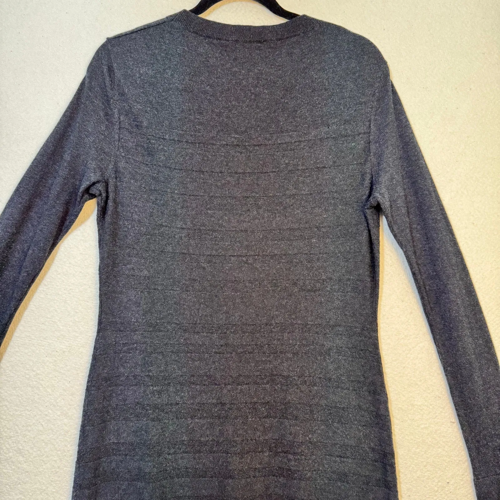 Toad & Co Charcoal Merino Wool Lightweight Knit Long Sweater Dress Size Medium Gray - Image 7