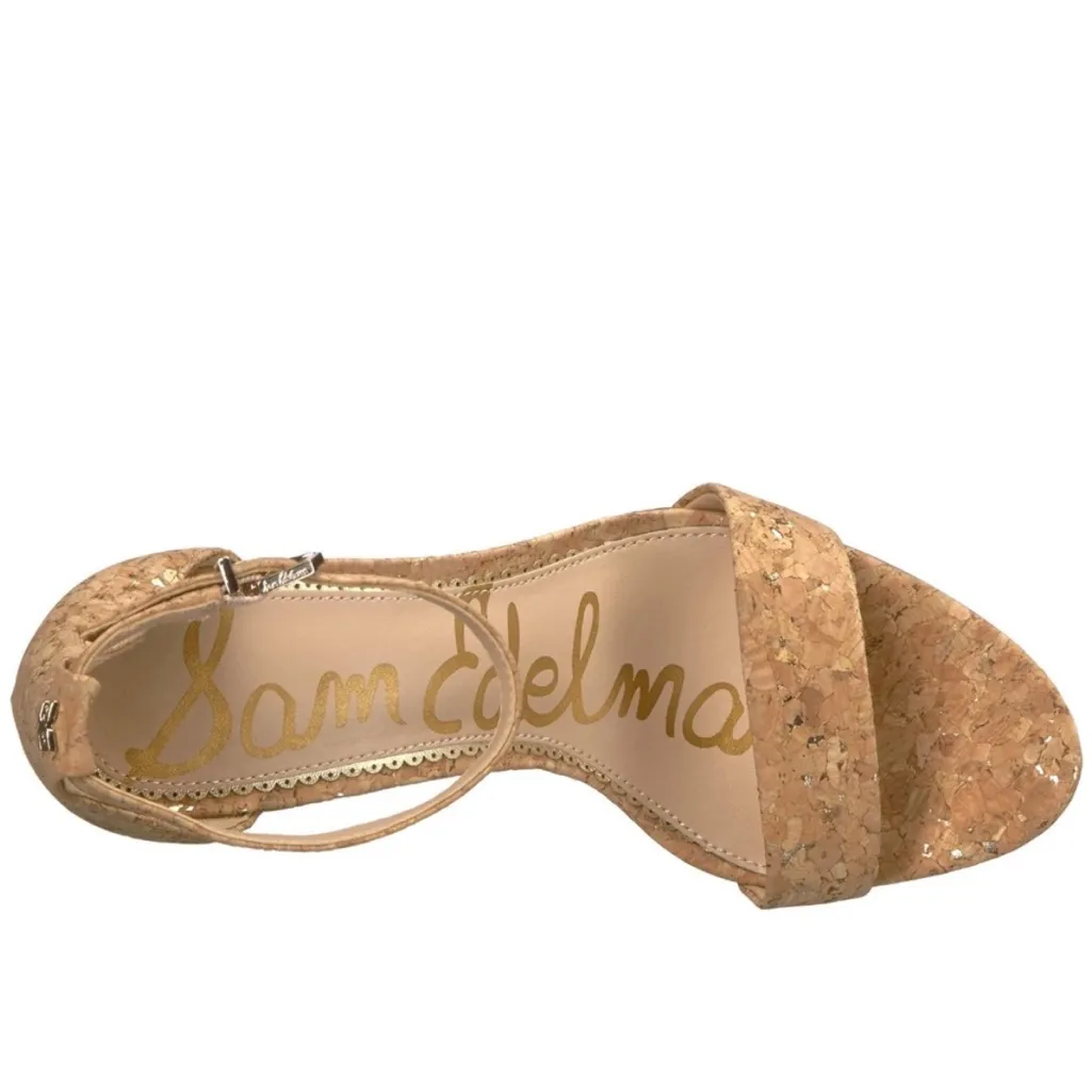 Sam Edelman Yaro Ankle Strap Cork Textured Sandals - Image 2