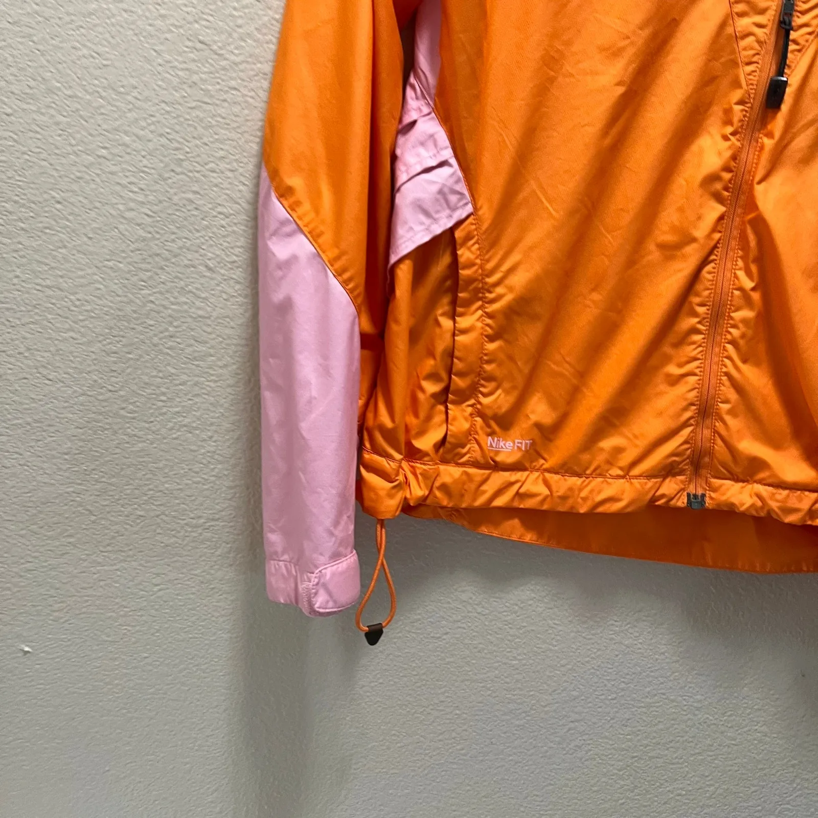 Nike ACG Neon Orange Colorblock Pink Windbreaker Full Zip Jacket Size Medium - Image 3