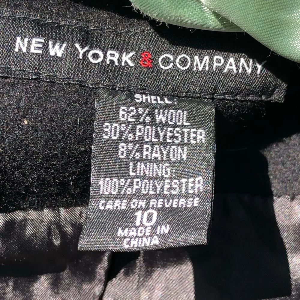 New York & Company Black Wool Blend Double Breasted Pea Coat 10 - Image 7