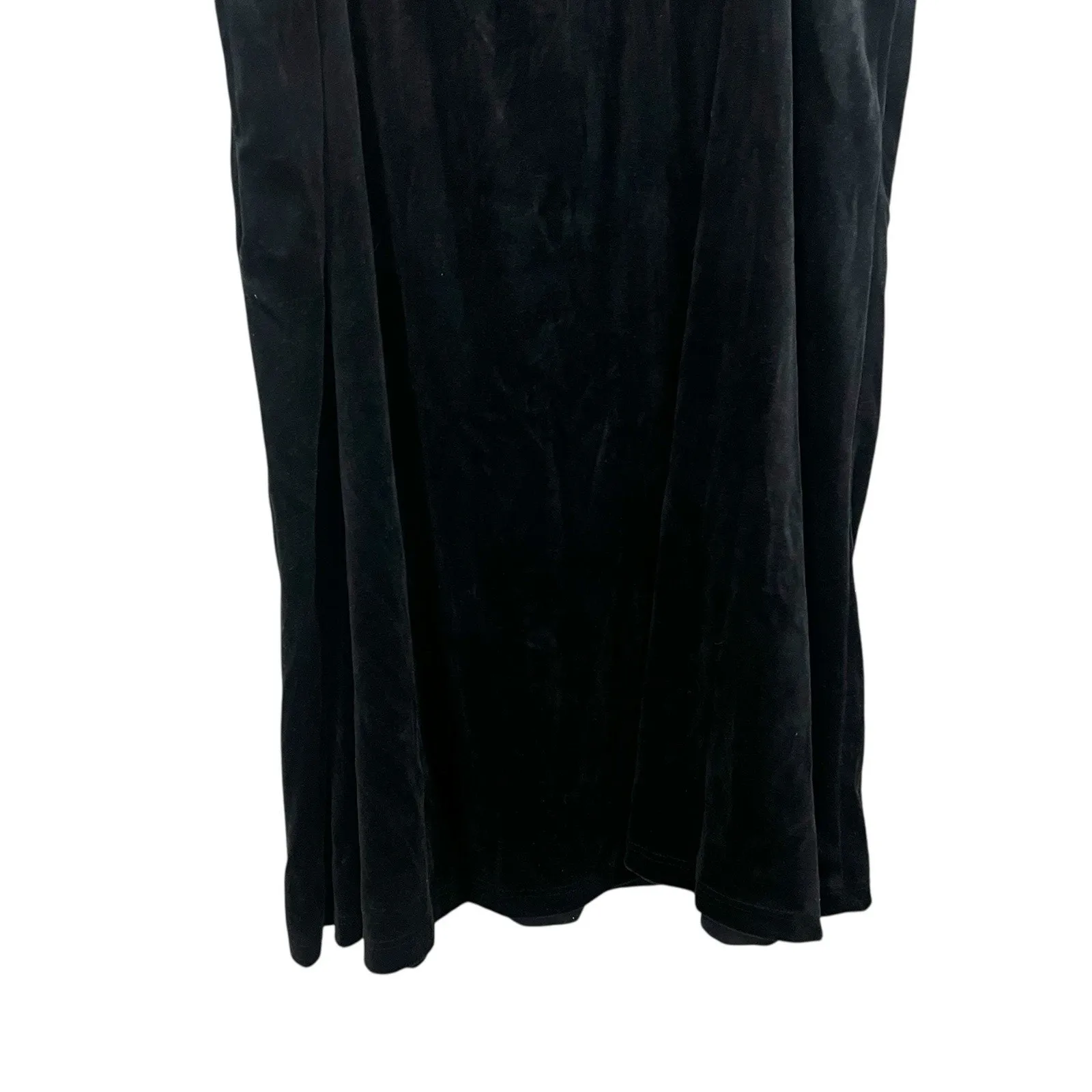 Woman Within Black Velvet Midi Skirt Size 26 / 28 Pull On Elastic Dark Romantic - Image 4