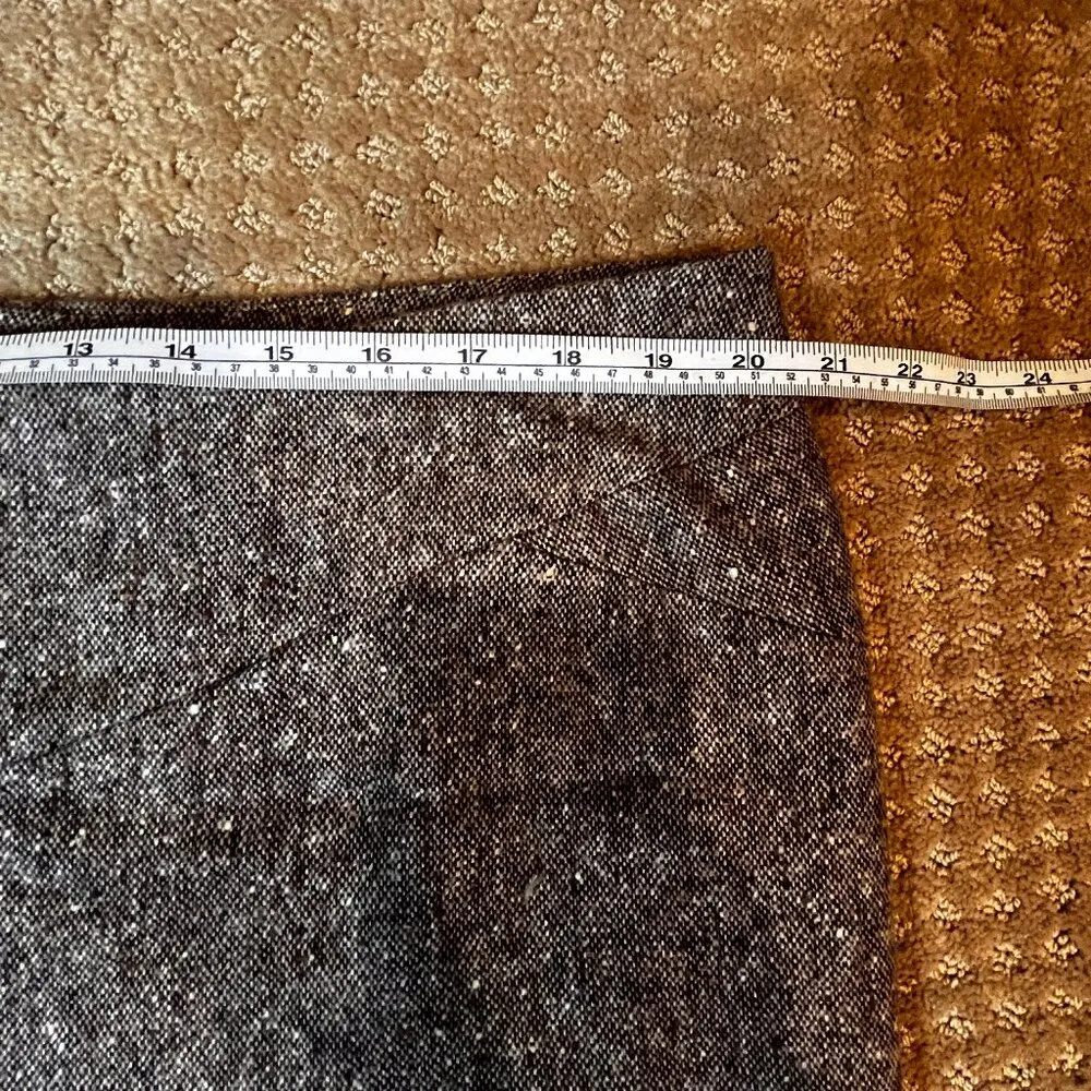 Marina Rinaldi SZ 25 Brown Tweed Skirt Made in Italy Modest old money Academia - Image 12