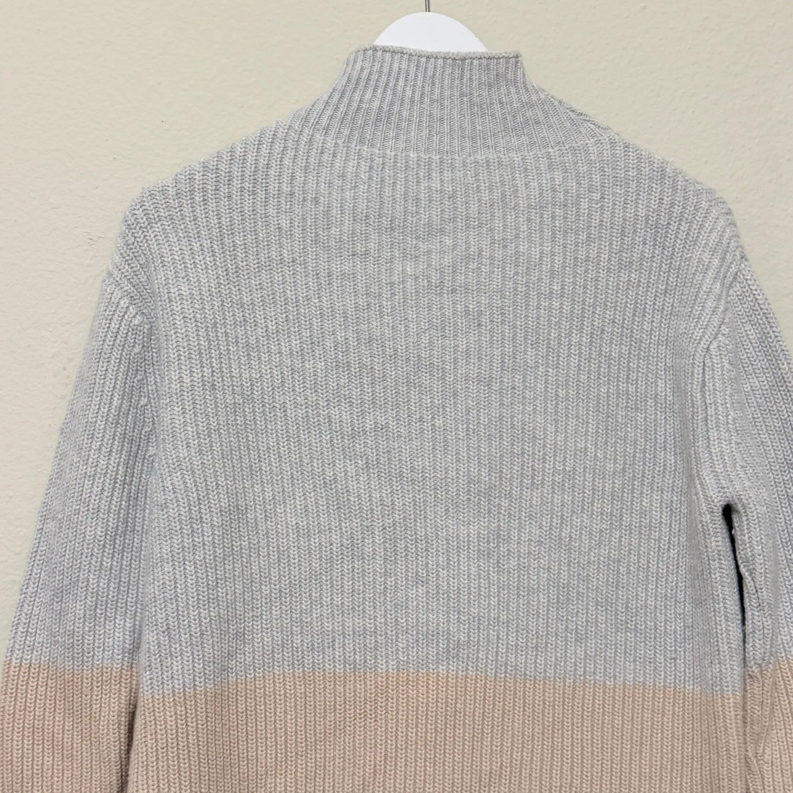 Tuckernuck Knit Fisherman Sweater Size XS Wool Blend Gray Mock Neck Soft Cozy - Image 4