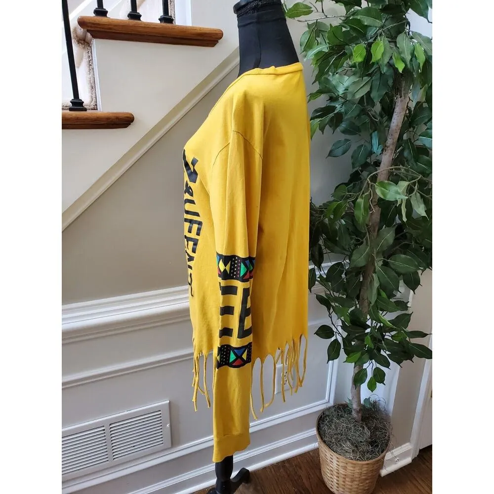 On Fire Womens Yellow 100% Cotton Crew Neck Long Sleeve Casual Top Shirt Size 2X - Image 7