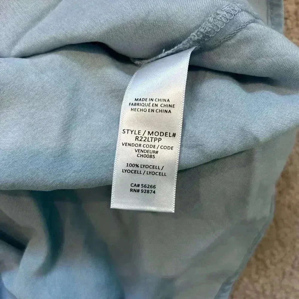 Splendid Blue Lyocell Light Wash Blue Button-Down Soft Denim Shirt Size S - Image 5