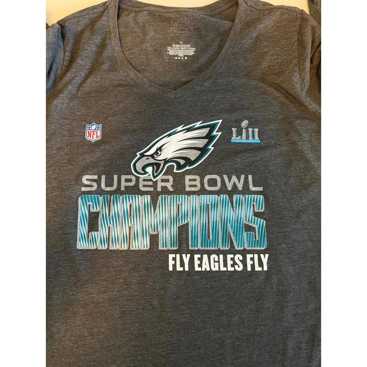 NFL Team Apparel Philadelphia Eagles Superbowl Graphic TShirt Gray Size XL - Image 6