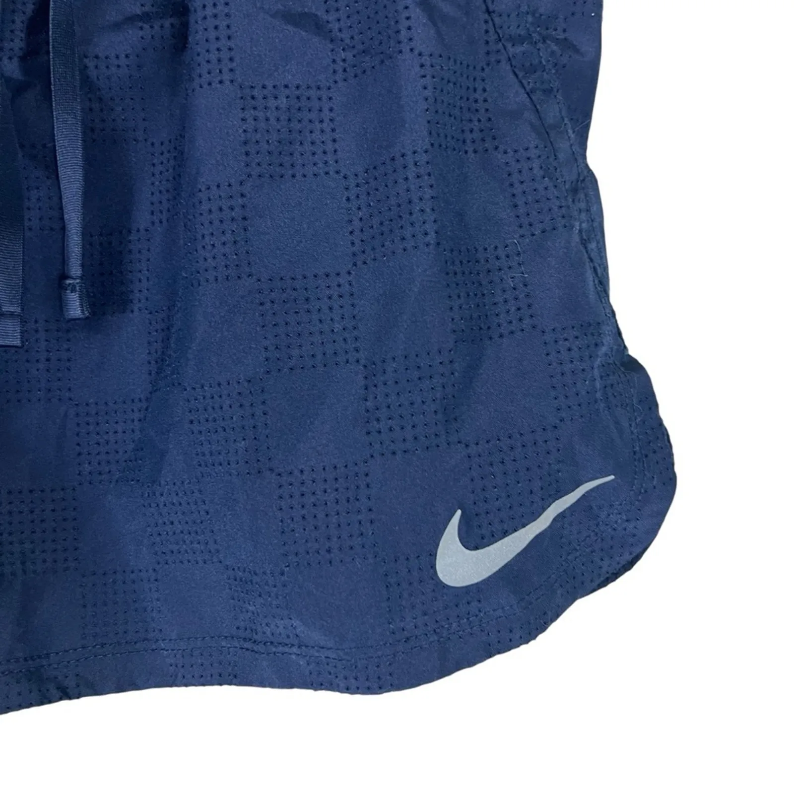 Nike Athletic Shorts Womens M Navy Blue Perforated Drawstring Lined Athleisure - Image 2