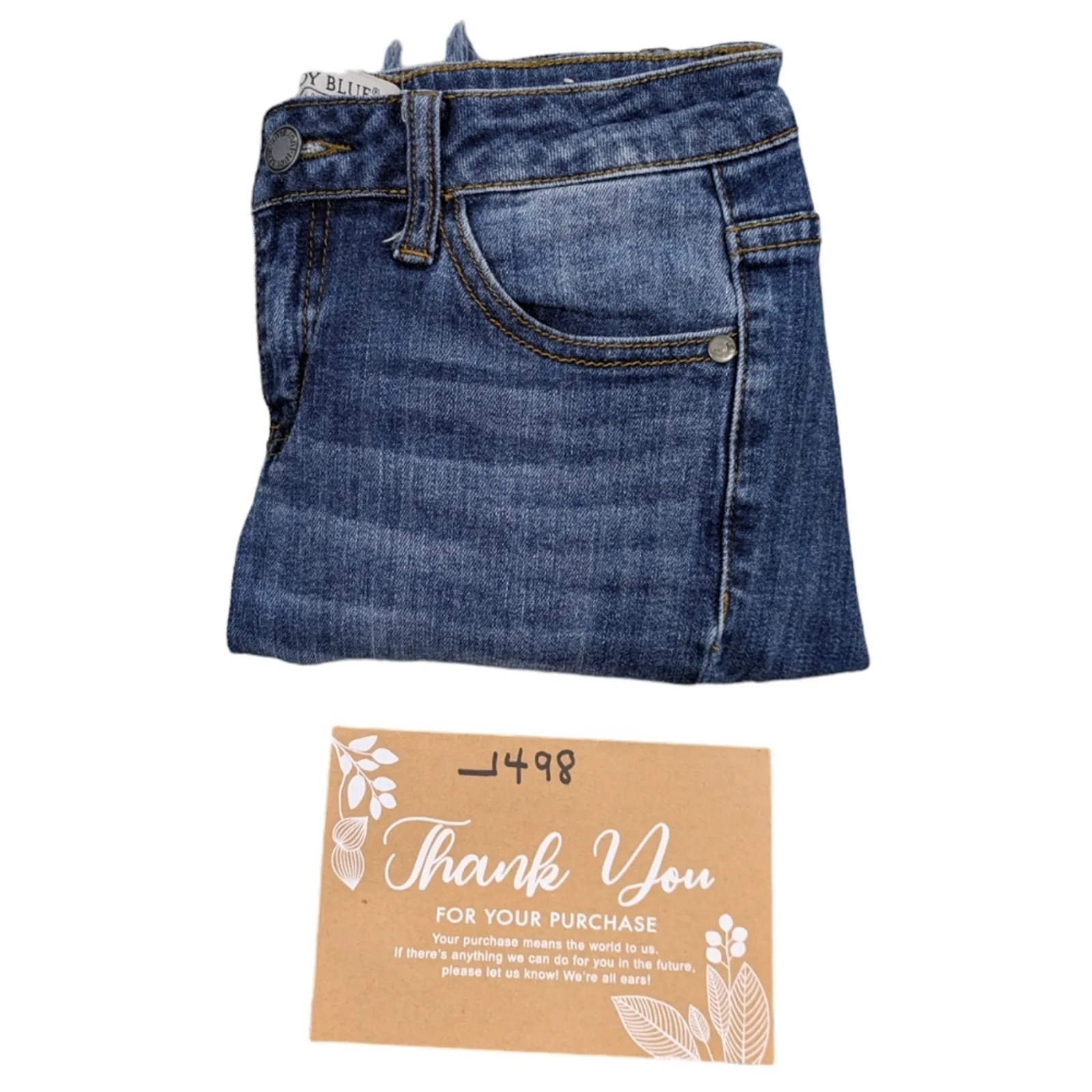 Judy Blue Midrise Cropped Fringe Fit GUC Size 3/26   J1267 - Image 9