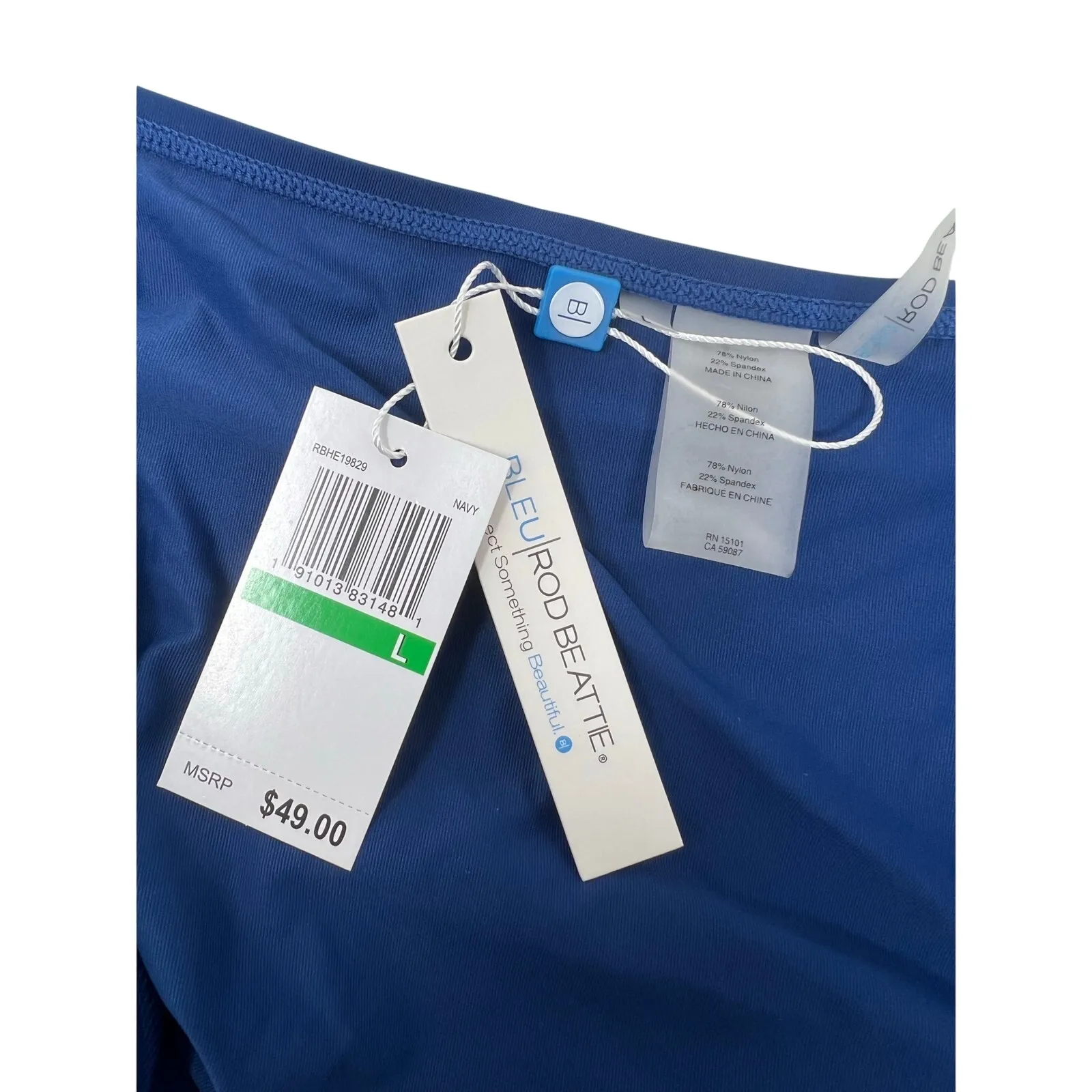 Women's Bleu Rod Beattie Navy Side Tie Swim Skirt Large - Image 4