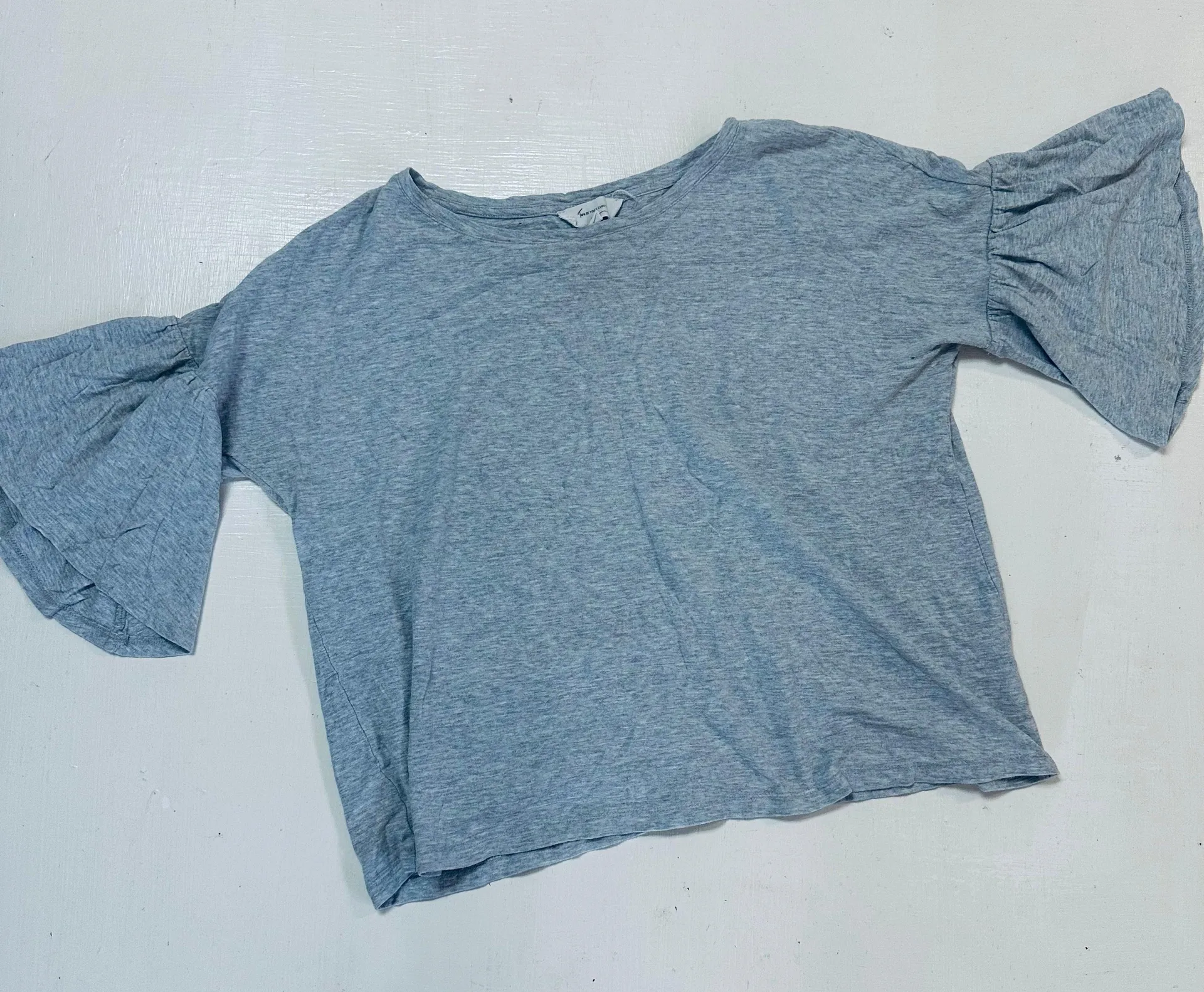 Bobi Ruffle Sleeve T-shirt gray size M - Image 4