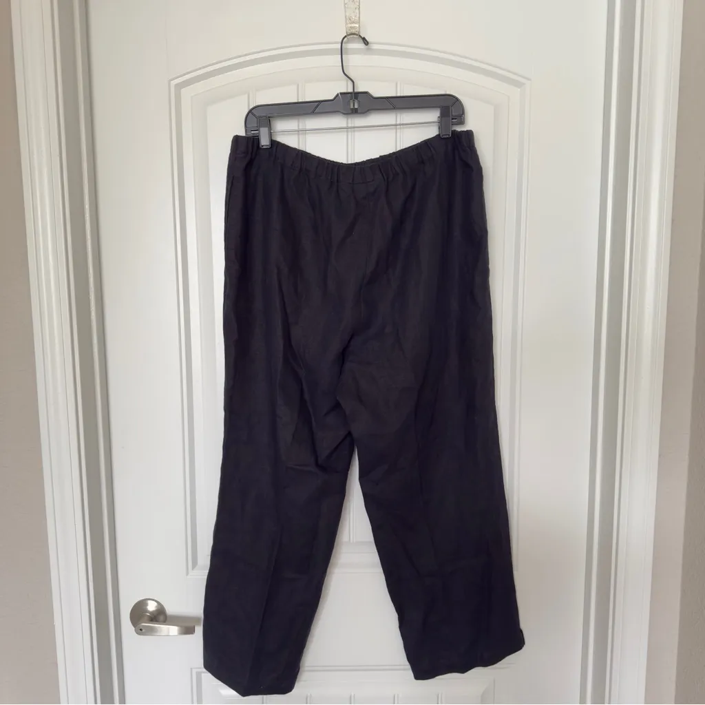 Orvis Black‎ Medium Linen Cropped Ankle Pants - Image 2