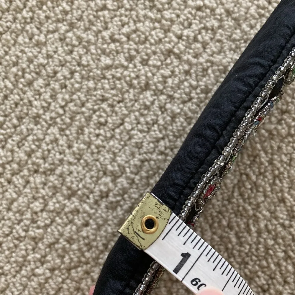 Beaded Bejeweled Embellished Black Clutch Pouch Multicolor Accents Indian EUC - Image 9