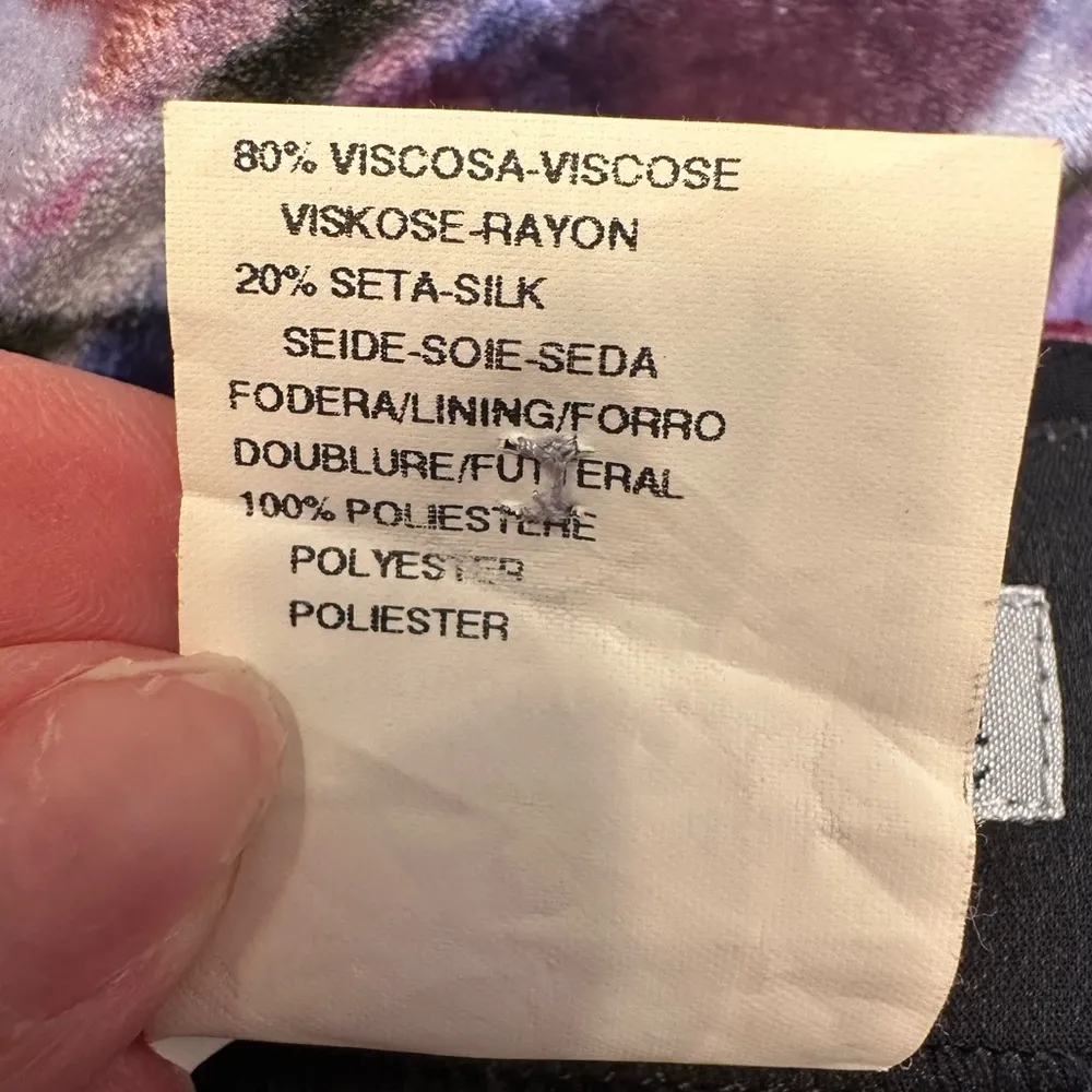 Emporio Armani Silk Velvet Purple Floral Wrap A-Line Skirt Size 44 Italian 8 US - Image 11