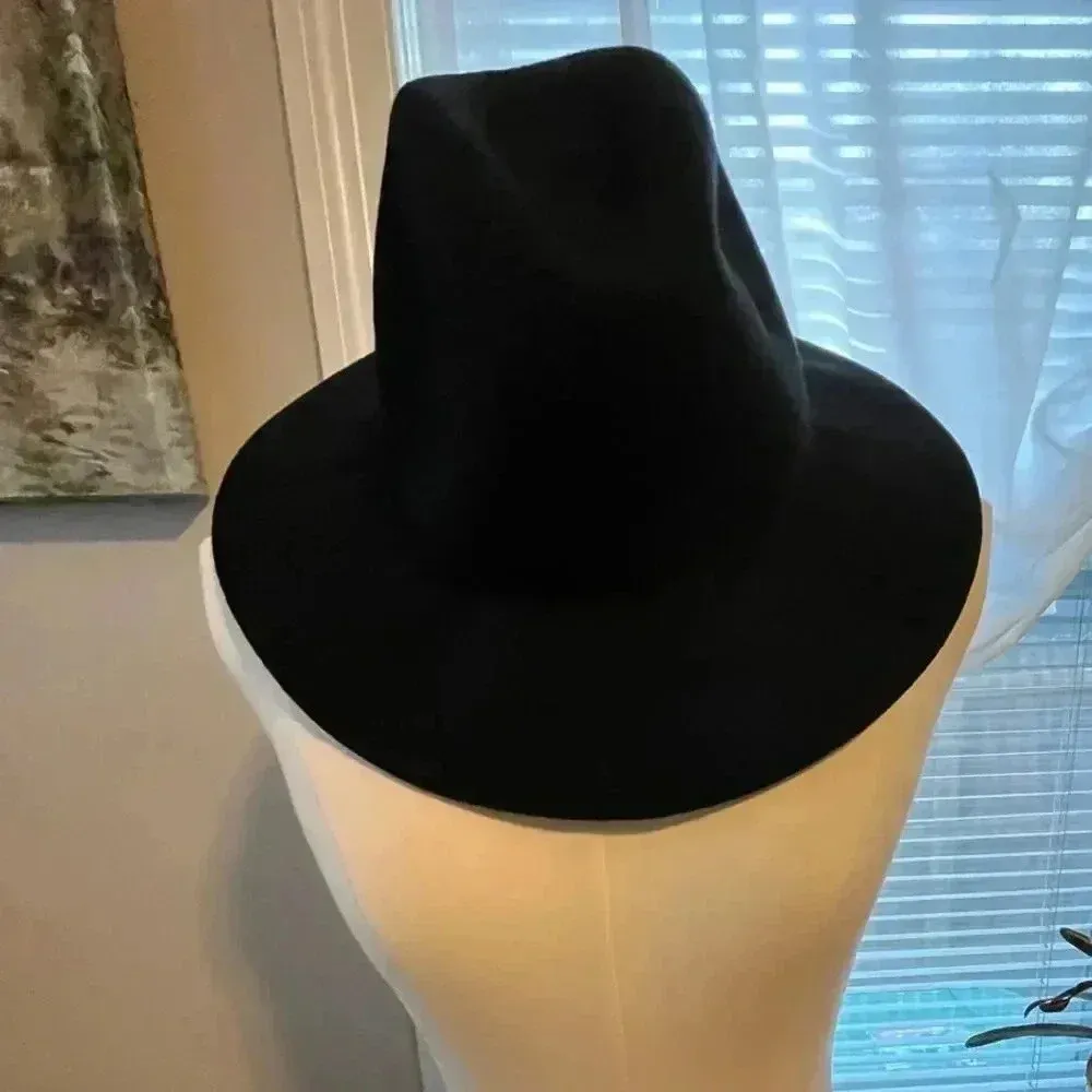 Target One Size Fedora‎ Hat Black Wool Classic Modern Traditional Urban - Image 7