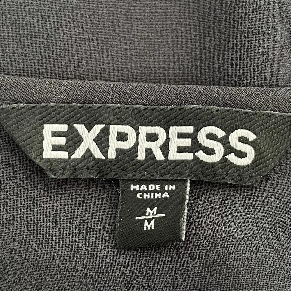 Express Sequin and Sheer Blouse Dark Gray Medium - Image 5