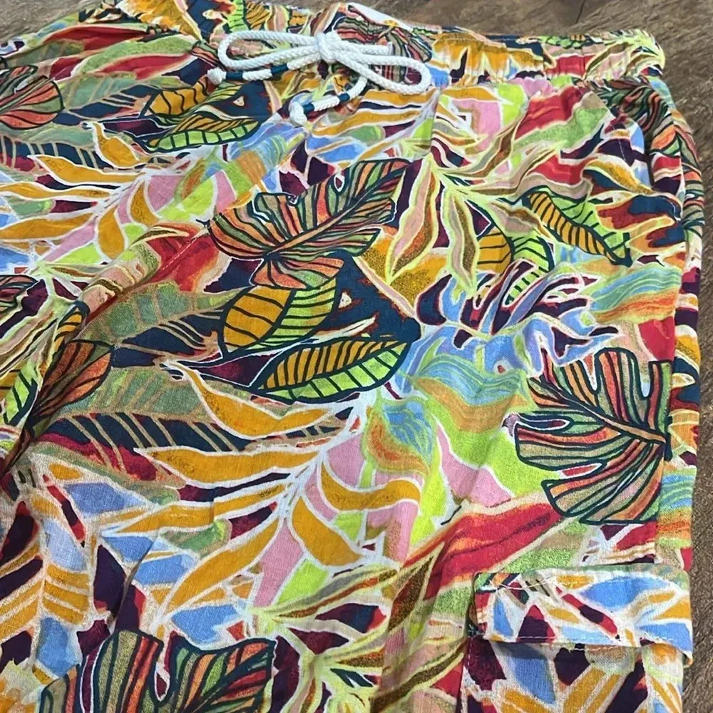 C&C California floral tropic linen wide leg pants - Image 3