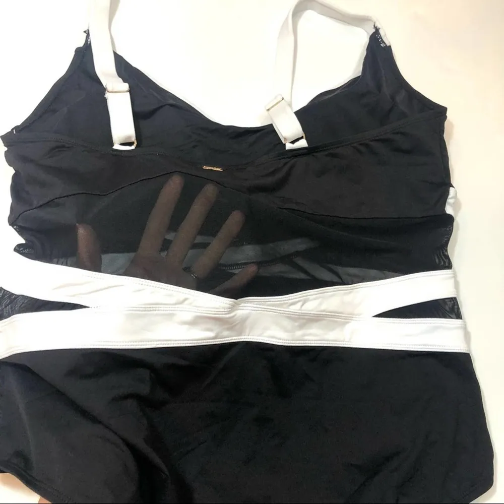 Anne Cole Black/white  Mesh One Piece Swimsuit - Image 7