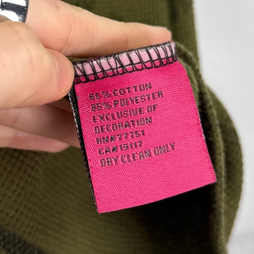 Betsey Johnson Vintage Runway Bee Brand Waffle Knit Midi Dress Retro Green S - Image 9