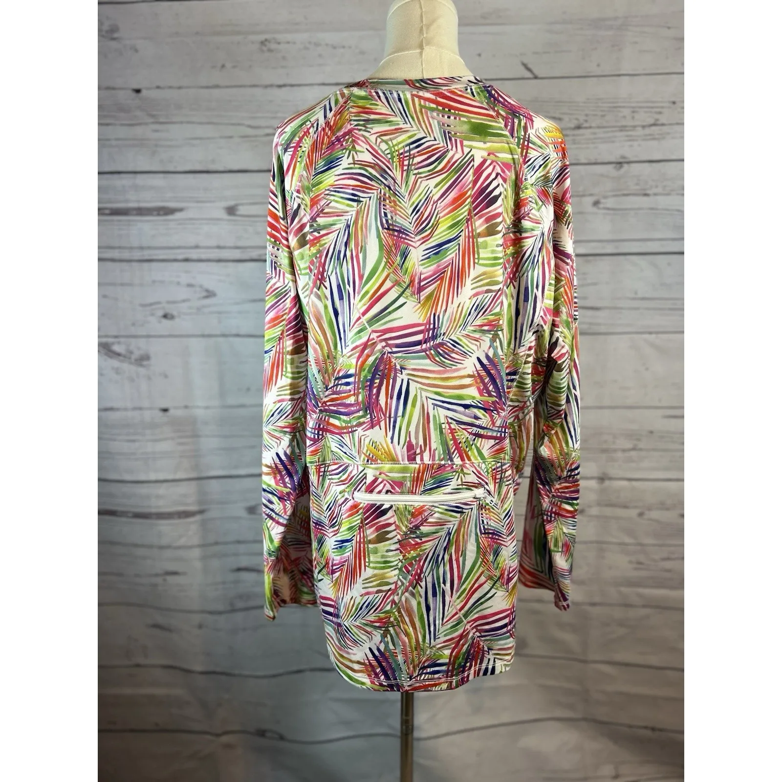 Reel Legends Performance Outfitters Long Sleeve Top XL Multicolor Palm Print - Image 4