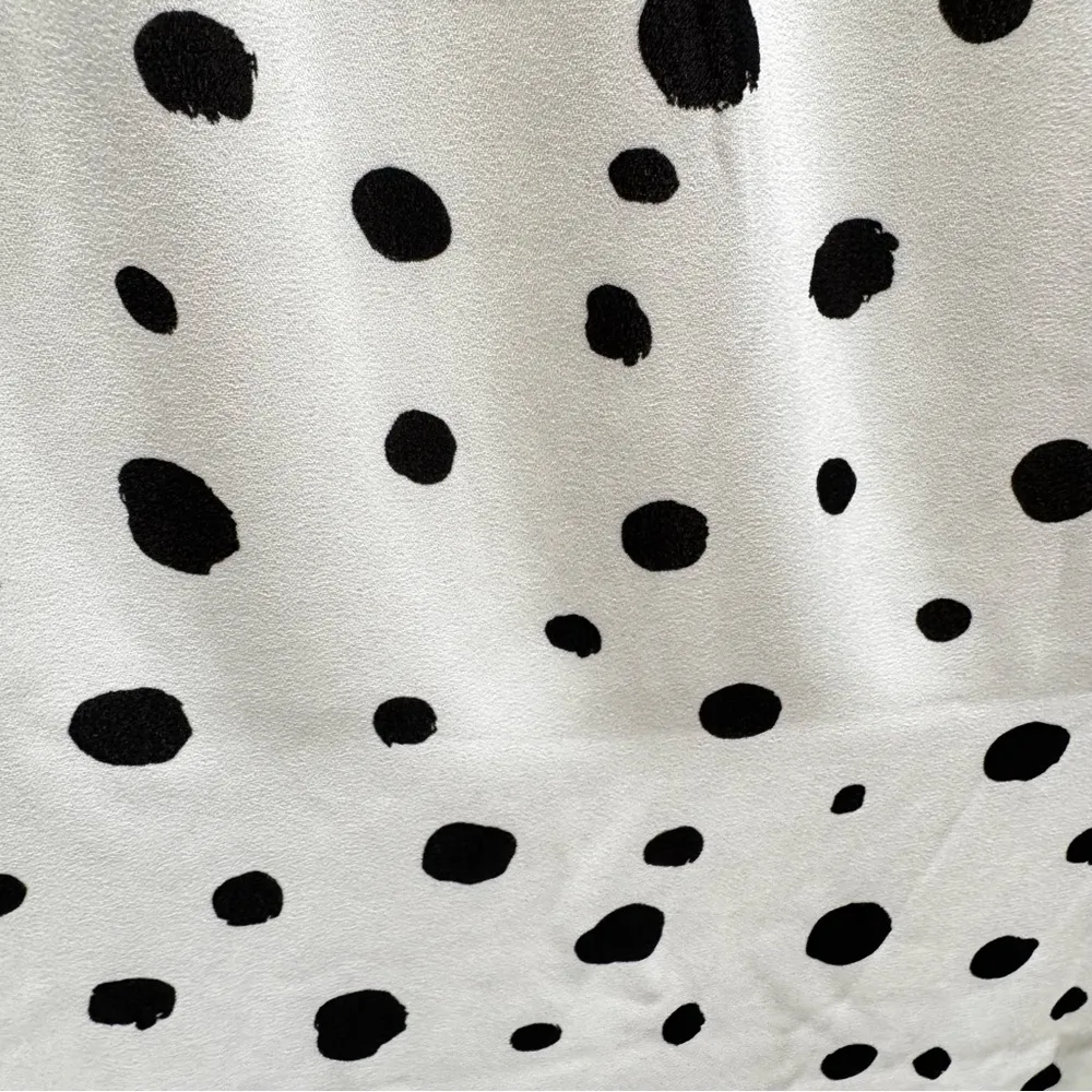 Papier Black Bodice Cream & Black Polka Dot Skirt Maxi Dress V Neck & Back Small - Image 4