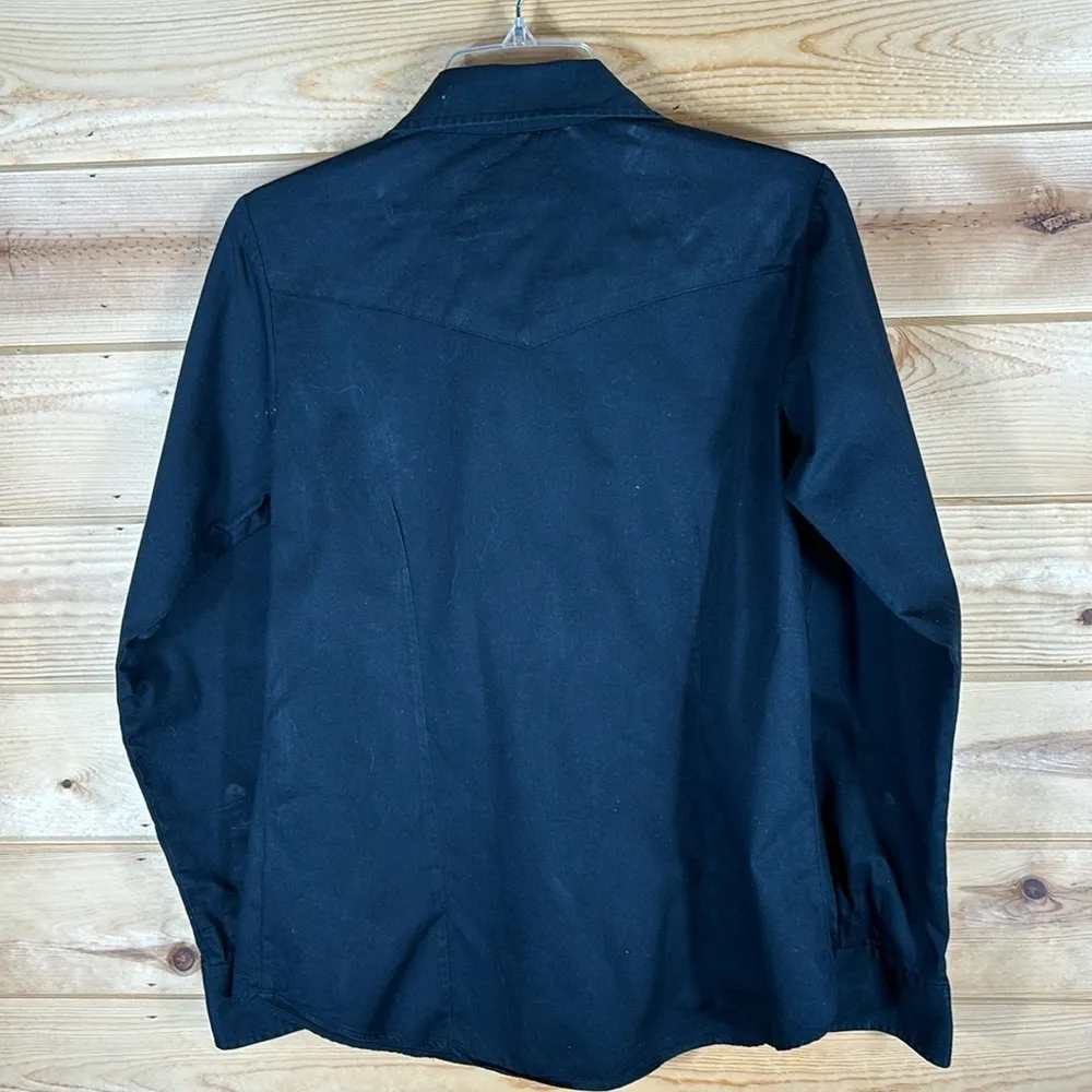 Resistol Sherry Cervi Women's Pearl Snap Button Down Shirt, Black, Size Medium Black - Image 4