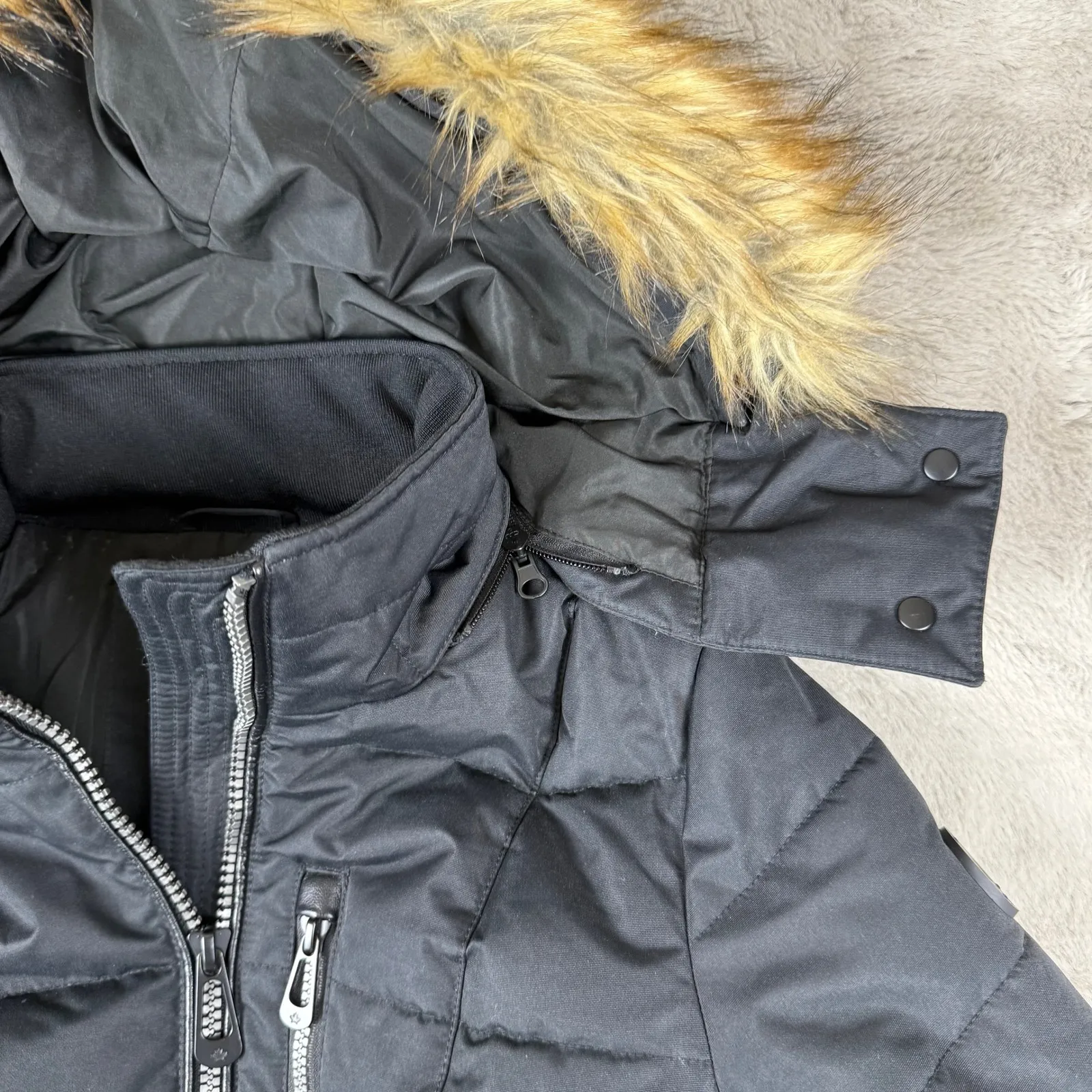 Noize Puffer Coat Faux Fur Hooded Quilted Winter Jacket Cruelty - Image 14