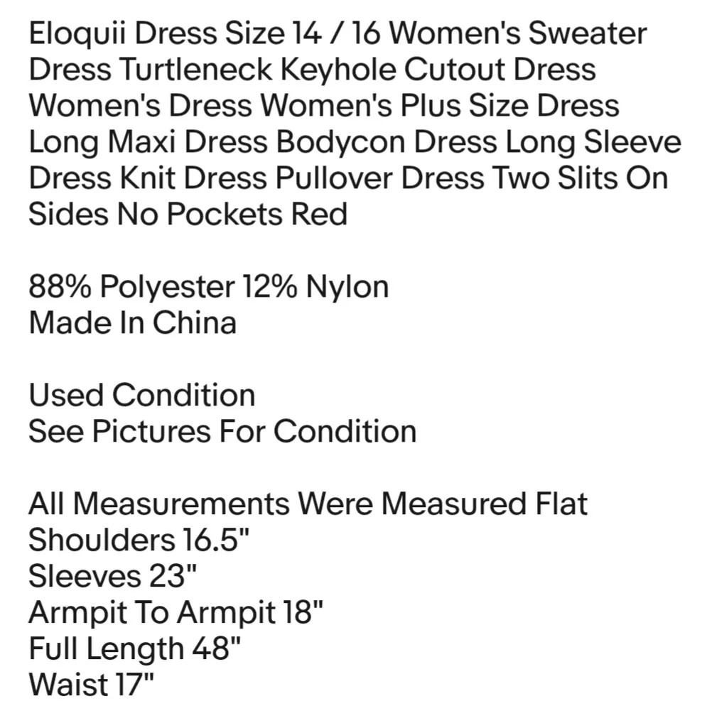 Eloquii Dress Size 14 / 16 Women's Sweater Dress Turtleneck Keyhole Cutout Dress Women's Dress - Image 3