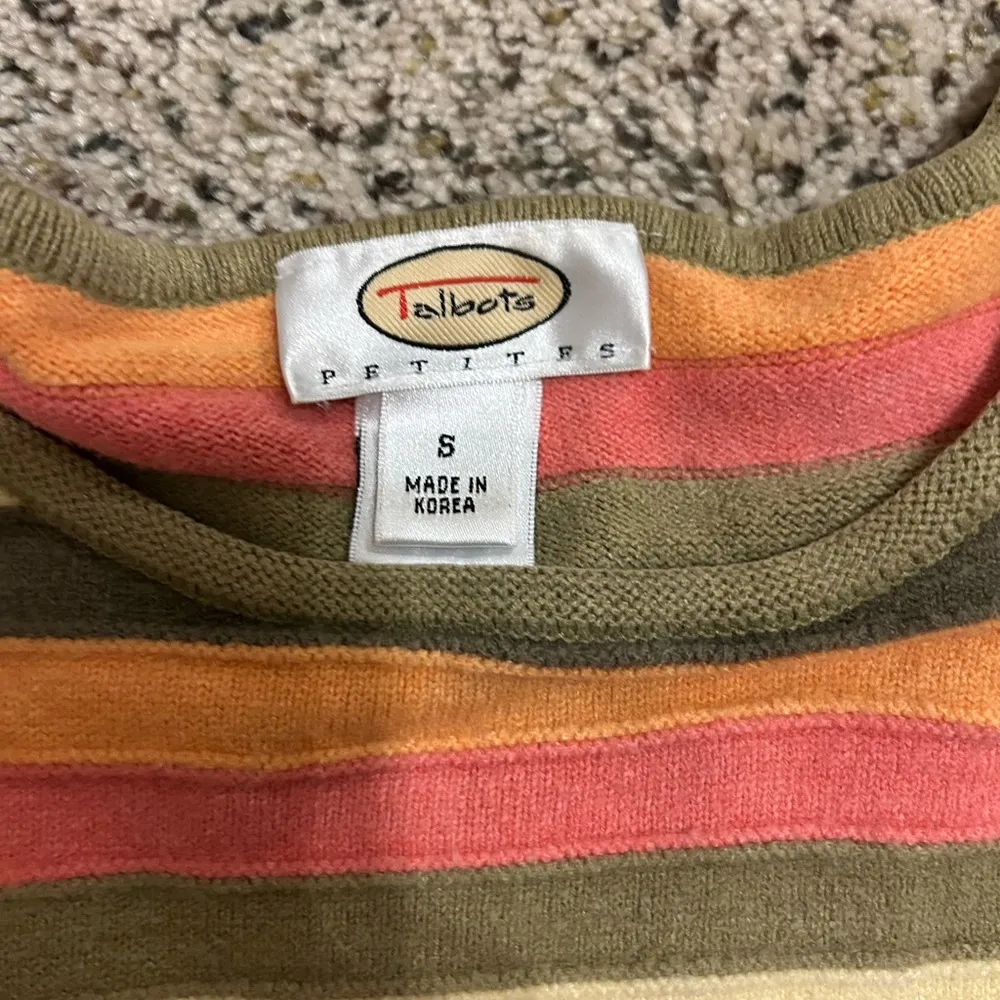 Talbots Orange and Green Fitted Crop T-Shirt - Image 2