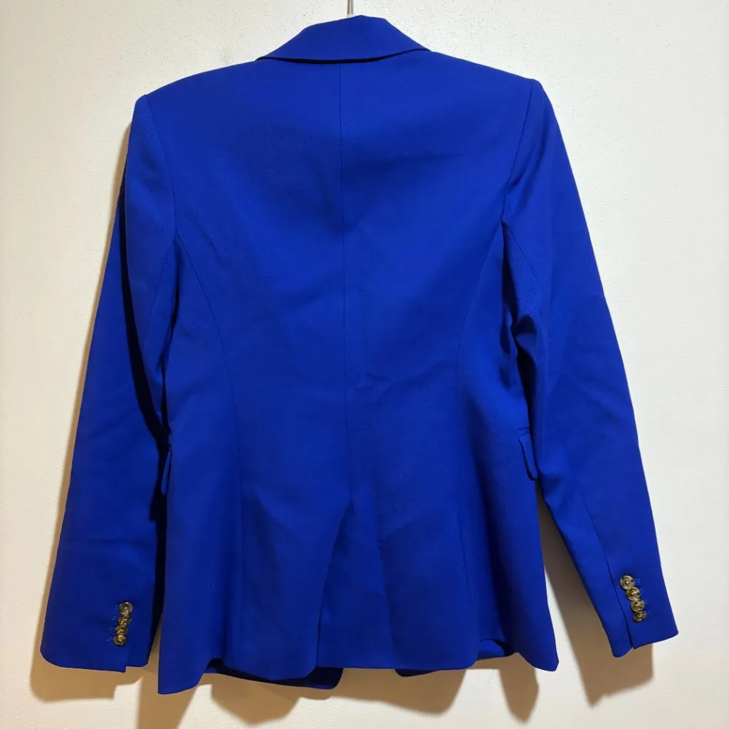 Argent Single Button Blazer in Seasonless Wool Cobalt Blue Size 4 - Image 9
