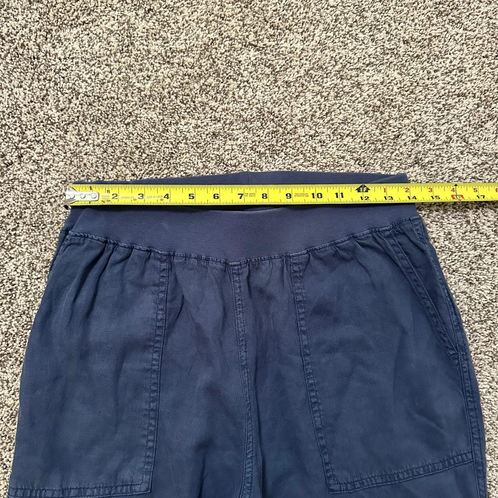 Faherty navy blue pull on linen jogger pants size M - Image 10