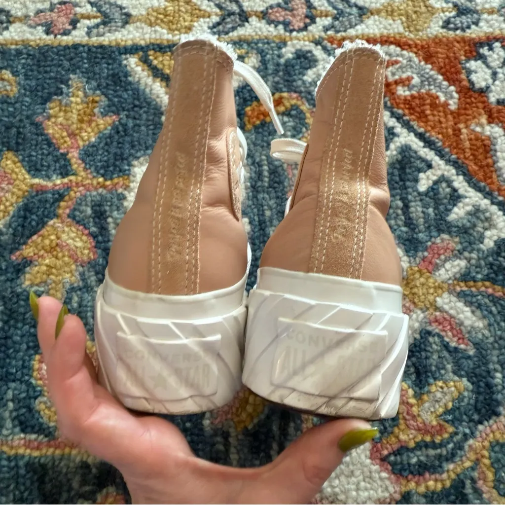 Converse 2X Platform High Cozy Sherpa - Vachetta Beige Leather 7.5 - Image 7