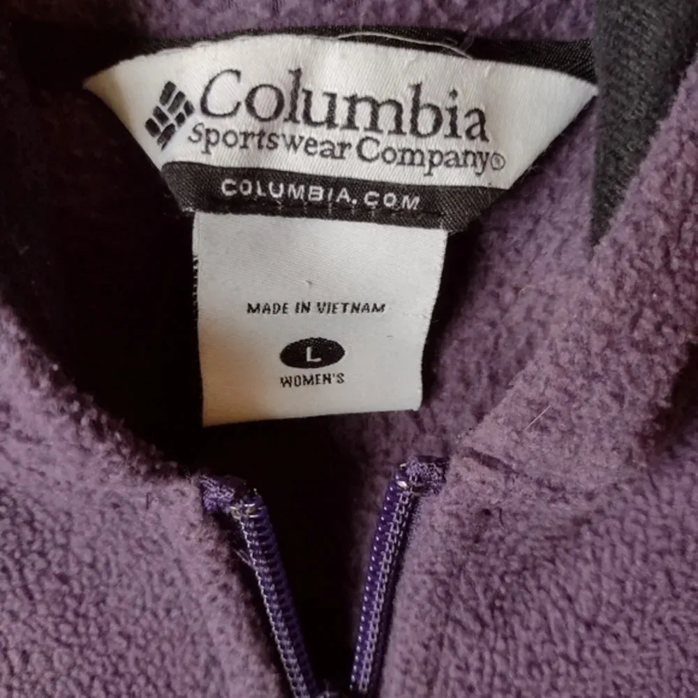 COLUMBIA Purple Full Zip Fleece Hoodie Women's Size‎ Large - Image 3