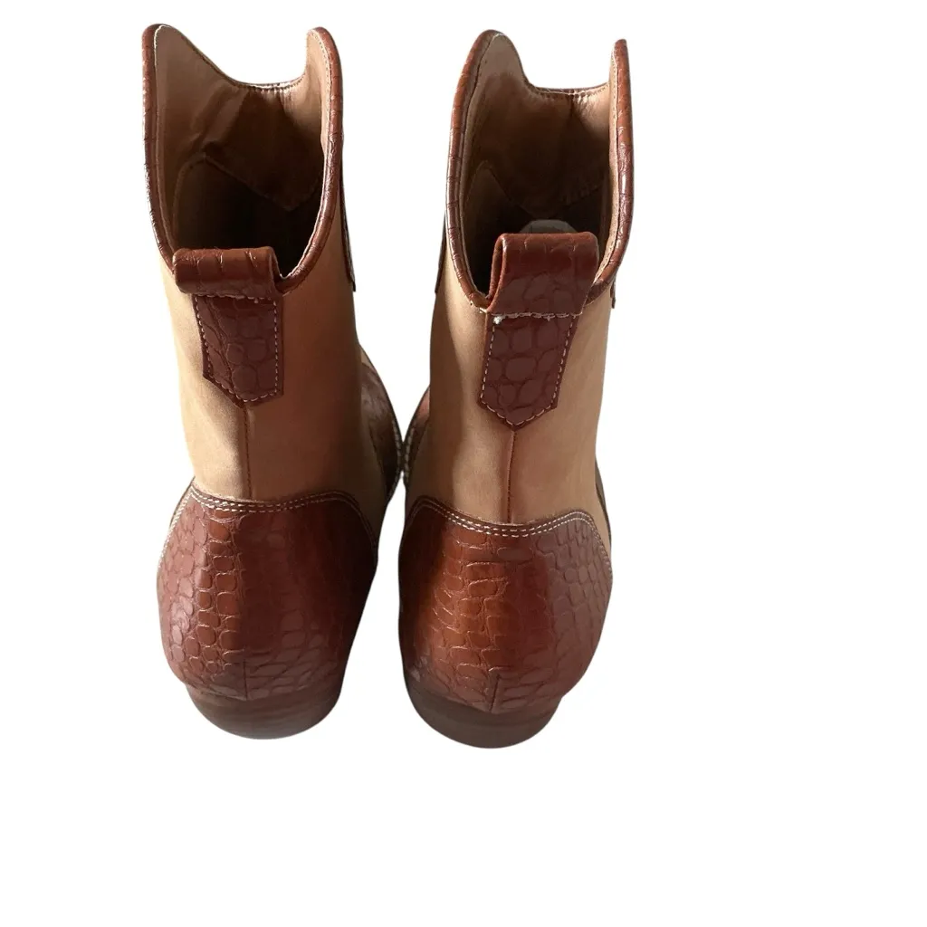 ARider girl Eden women’s western cowgirl boots croco print pointed toe boots 8 Brown - Image 7