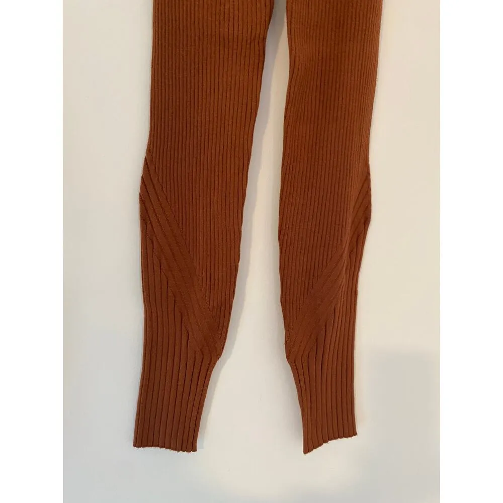 NWT Varley Mocado Rib Knit Legging Tortoise Shell Brown Soft $118 Warm S Cocoa - Image 10