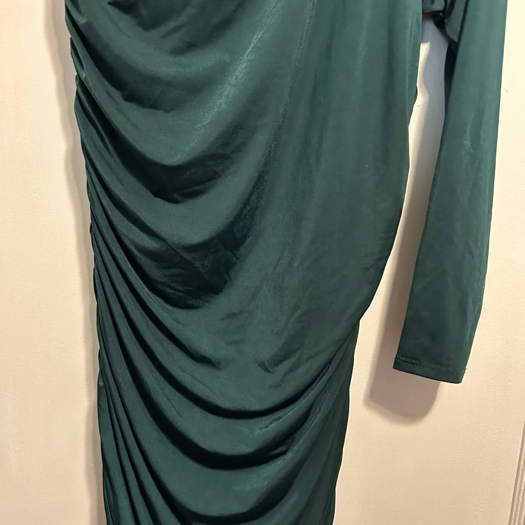 NWOT Zenobia Elegant Teal/Emerald Green One-Shoulder Dress 1XL - Image 2