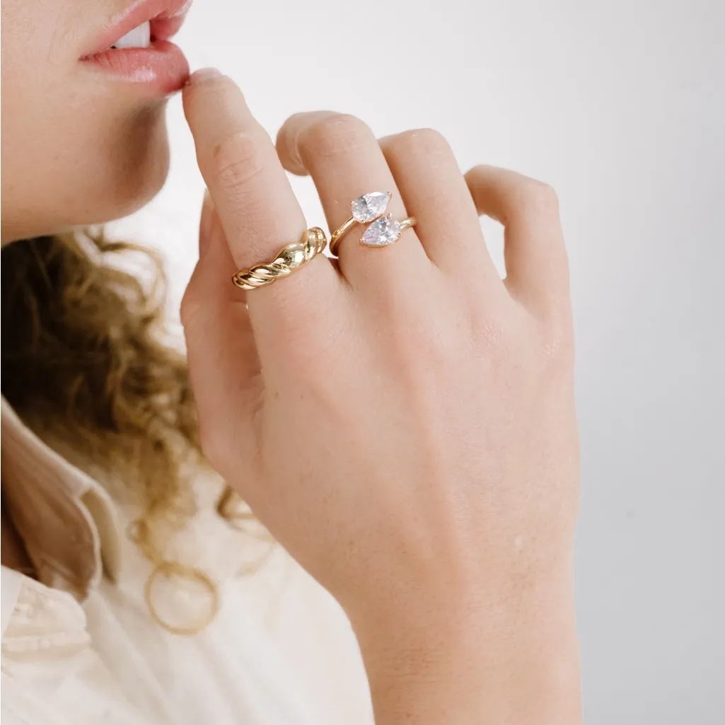 Ettika Crystal Teardrop Wrap Ring - Image 4