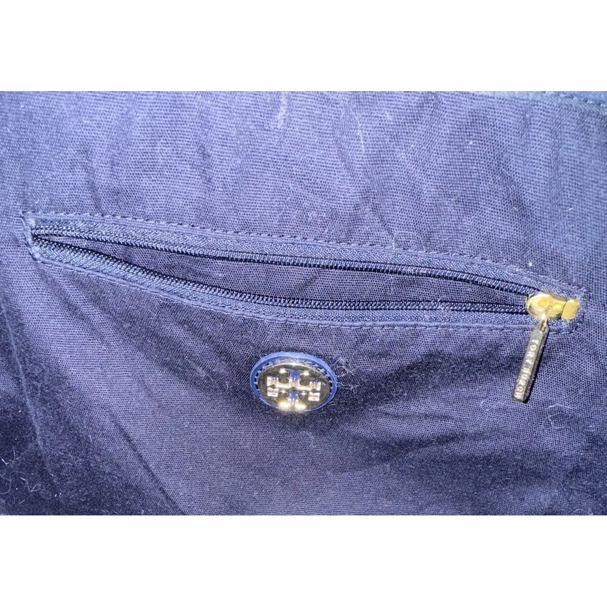 Tory Burch‎ Tote Bag Navy Nylon Patent Small Purse See Photos - Image 8