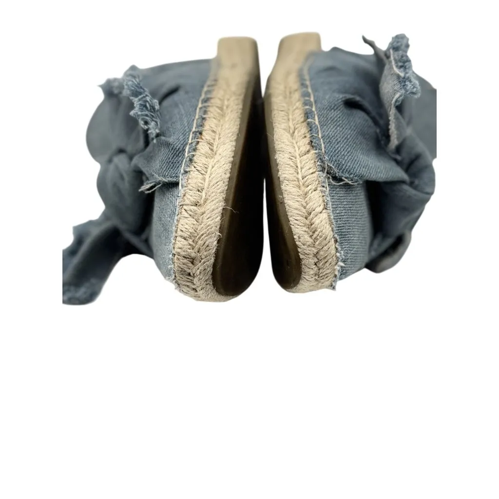 Sam Edelman Womens Sandals Size 7.5M Denim Espadrille With Bow Detail & Frayed E - Image 9