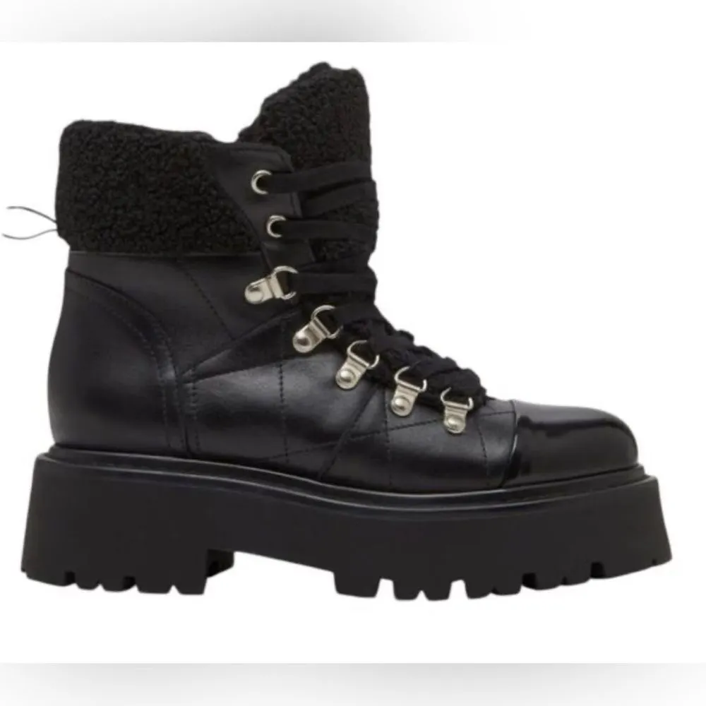 Steve Madden Shearling Black Ankle Boots(Size 6) - Image 3