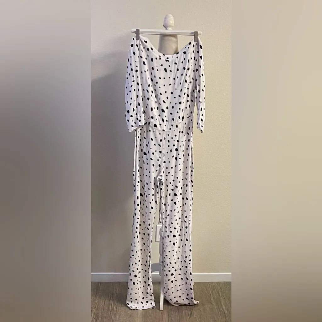 Wildfox Confetti Jumpsuit in Vanilla Latte - Image 3