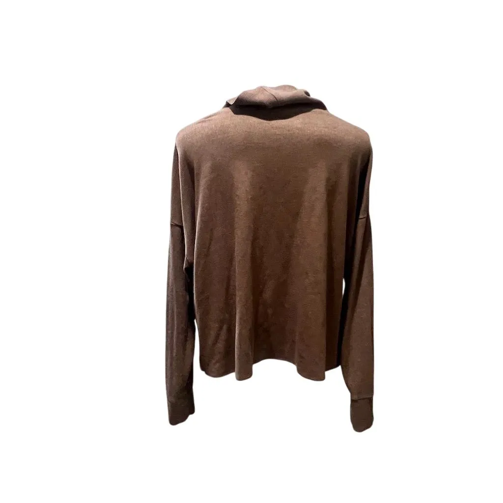 American Eagle Women's Cropped Turtleneck Sweater Brown Size M - Image 8