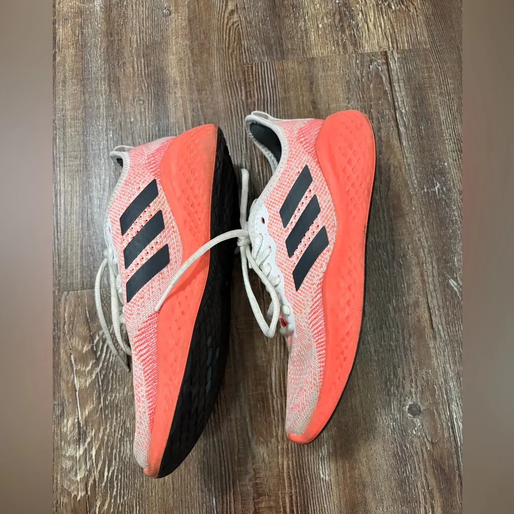 Adidas Bounce Pink Coral Running Sneakers 6 Activewear Walking Gym Workout - Image 3