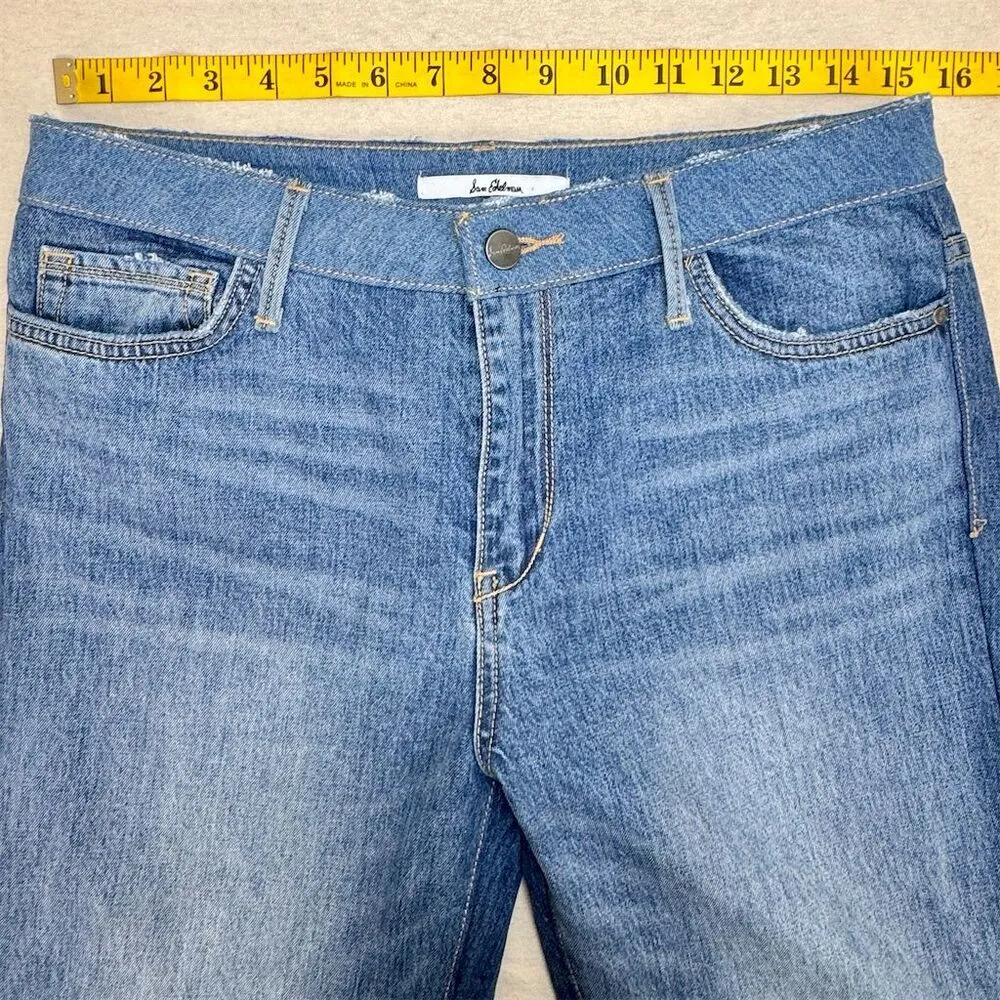 Women's Mary Jane High Rise Straight Ankle Jeans Size 29 Raw Hem - Image 13