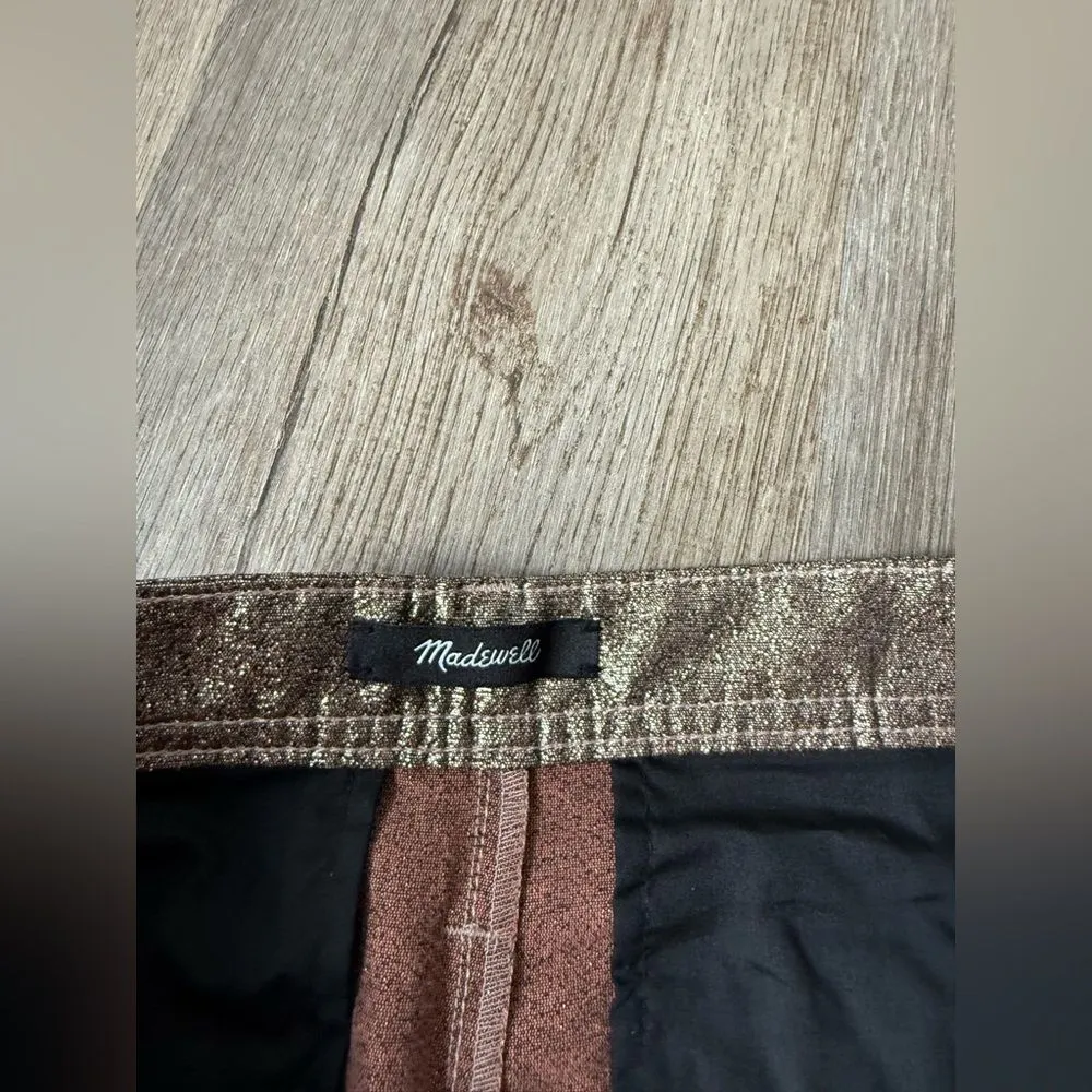 Madewell Slim Emmett Wide Leg Crop Pants in Metallic Brown Size 31 Size 10 - Image 12